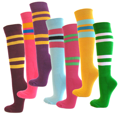 Knee high striped socks bright colors