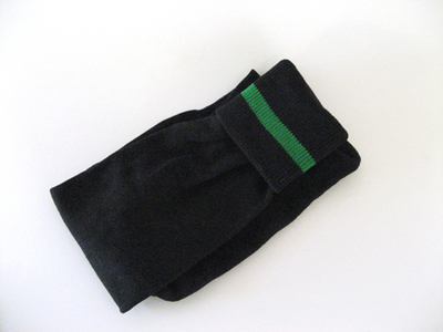 Black with green stripe line soccer socks knee high length [3Pairs]