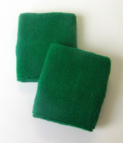Green Mens 4IN Wrist Sweatband (Sport Wristband) Wholesale 6PAIR