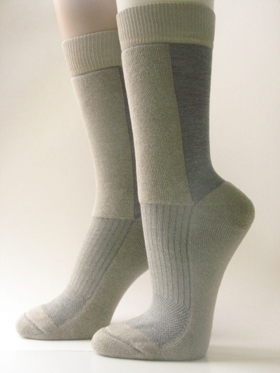 Beige Hiking Socks Mid Calf Cushion on Sole [1pair]