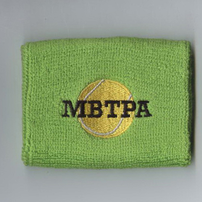 Customize Lime Green Mens Wrist Sweatband Sample vertical logo