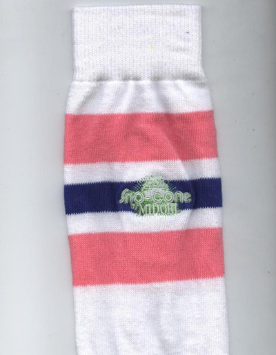 Custom sock sample white with stripes knee high