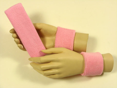 Light pink sports headband Light pink sweat wristbands set [3set
