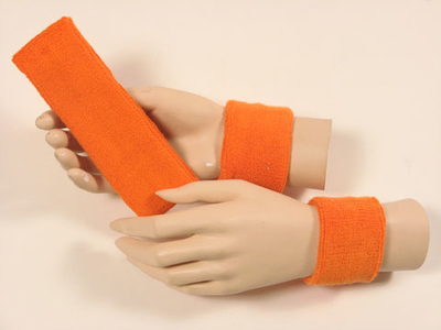 Light orange sports headband Light orange wristbands set [3sets]