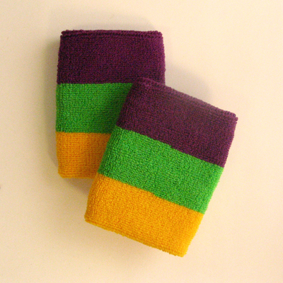 Purple bright green golden yellow 3color sweatband [6pairs]