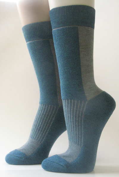 Teal Blue Quliaty Hiking Socks Mid-Calf Cushion Sole [1pair]