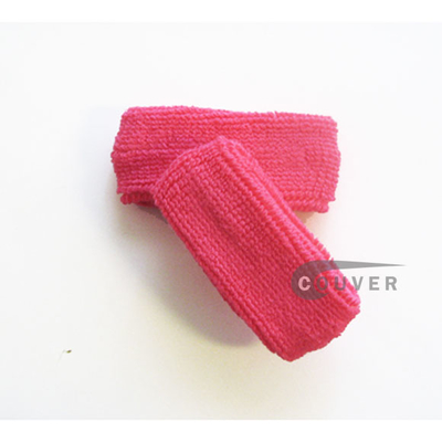 Bright pink 1inch thin cotton terry wrist sweatbands, 3 Pairs