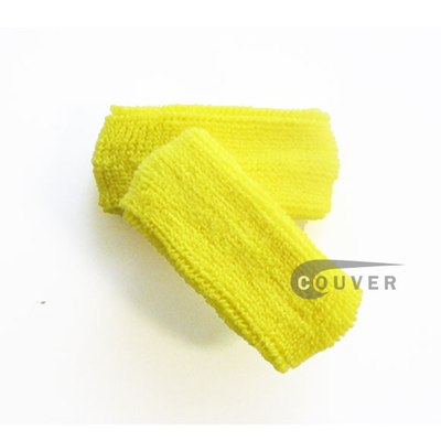 Bright Yellow 1 inch thin cotton terry wrist sweatbands, 3 Pairs