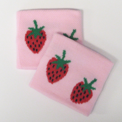 Cute pink wristbands with strawberry for kids and girls