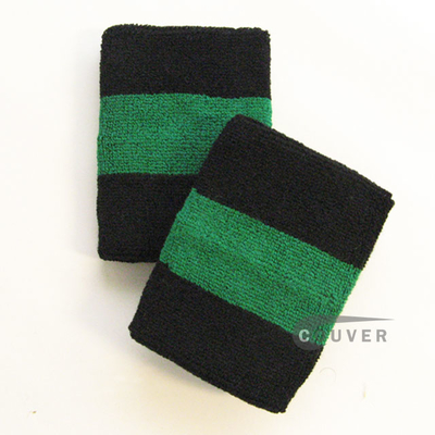 Black green black 2colored sports sweat wristbands wholesale