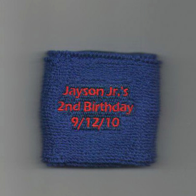 Order Custom Youth/3inch Wrist sweatbands with Text Embroidery