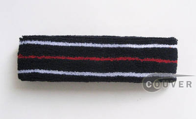 Navy with White Red White Tennis Head Sweatbands [12pieces]
