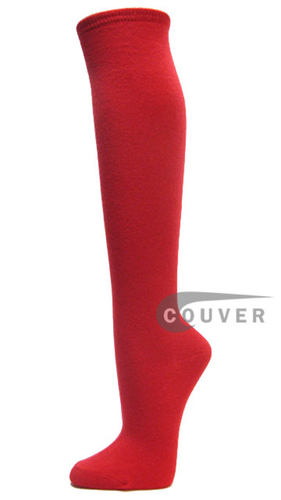 Red Cotton Fashion/Casual Knee High Socks from Couver 6PAIRS