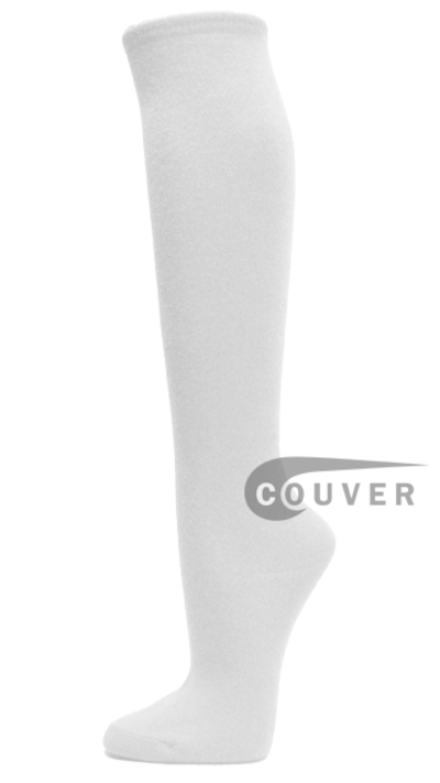White Cotton Fashion/Casual Knee High Socks from Couver 6PAIRS
