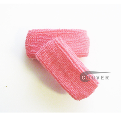 Light Pink 1inch Thin Cotton Wrist Sweatbands Wholesale, 3Pairs