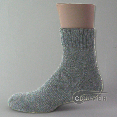 Light Gray/Grey COUVER Quarter Sports Socks with Cushion 6PAIRS