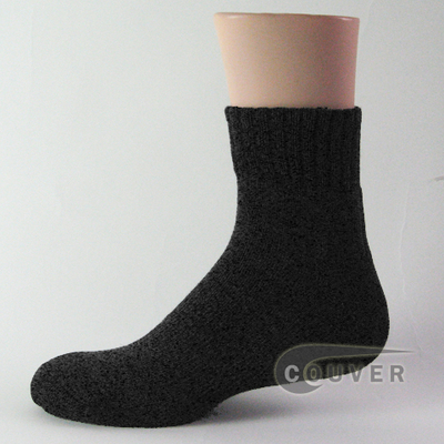 Black COUVER Quarter Sports Socks with Cushion 6PAIRS