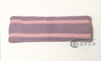 Soft Lilac and Light Pink Striped Tennis Couver Head Sweatbands 12PCs
