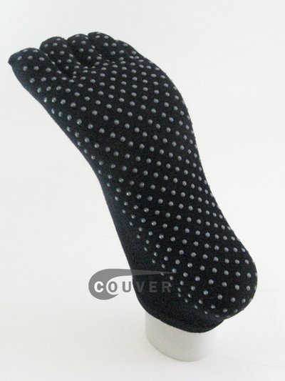 Black No Skid No Slip Sole No-Show COUVER Yoga Toed Socks Wholesale 6PRs