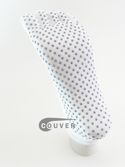 White No Skid No Slip Sole No-Show COUVER Yoga Toed Socks Wholesale 6PRs