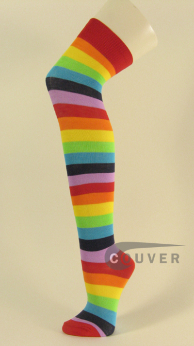 Rainbow Over Knee Socks Wholesale from COUVER 6PAIRS