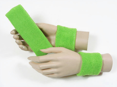 Bright Lime Green COUVER head Sweatband & 2.5" Wrist Sweatband Set 3Sets