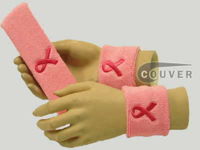 Light pink headband and wristband with Bright Pink Ribbon Set[3 sets]]