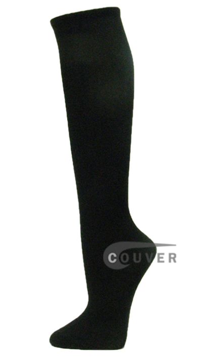 Black Cotton Fashion/Casual Knee High Socks from Couver 6PAIRS