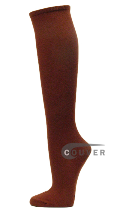 Brown Cotton Fashion/Casual Knee High Sock from Couver 6PAIRS
