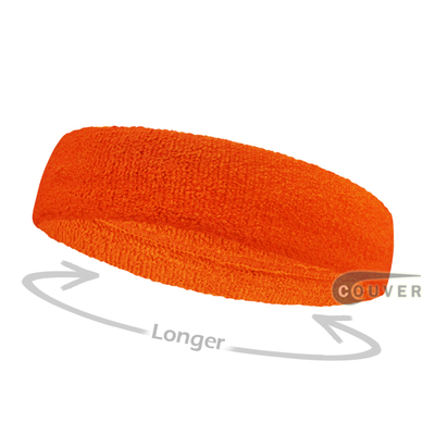 Dark Orange long terry headbands for sports [3pieces]