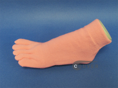 Thicker/Winter Light Pink ankle toe socks terry cloth, 6 Pairs