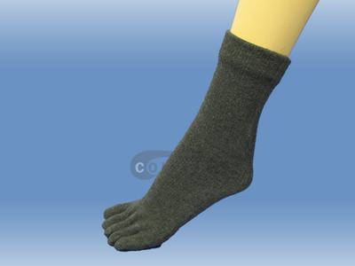Charcoal Couver 5 Fingers Toed Thick Toe Socks Quarter Wholesale, 6PRS