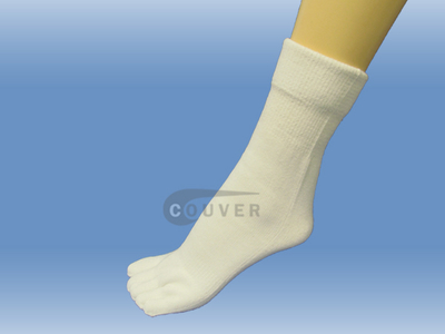 White Couver 5 Fingers Toed Thick Toe Socks Quarter Wholesale, 6PRS