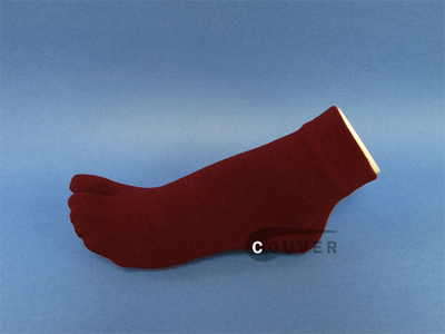 Burgundy/Wine Split Toed Toe Socks Wholesale from Couver 6PAIRS