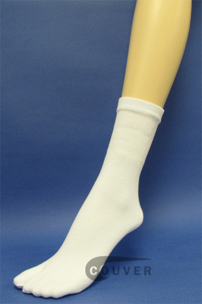 Couver White Wholesale Split Toed Quarter High Toe Socks, 6PAIRS
