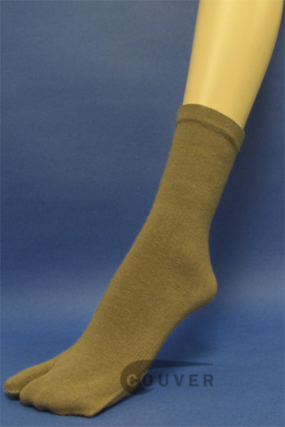 Couver Taupe Wholesale Split Toed Quarter High Toe Socks, 6PAIRS