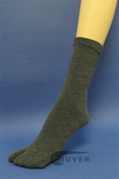 Couver Charcoal Wholesale Split Toed Quarter High Toe Socks, 6PAIRS