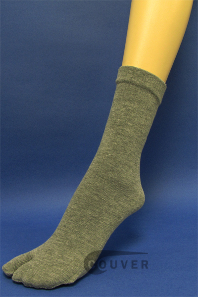 Couver Gray Wholesale Split Toed Quarter High Toe Socks, 6PAIRS