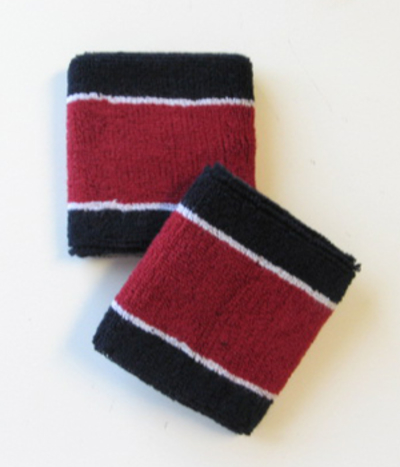 Wholesale Navy_Burgundy 2 colored Sports Wristbands [6pairs]