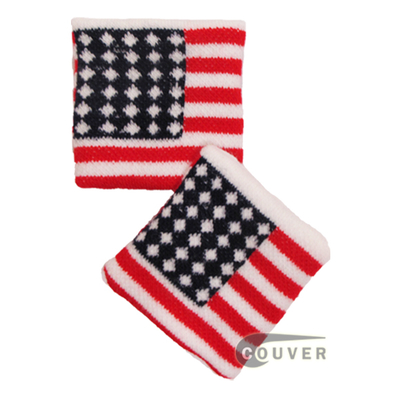 American(USA) Flag Pattern Cotton wristbands [6 pairs]