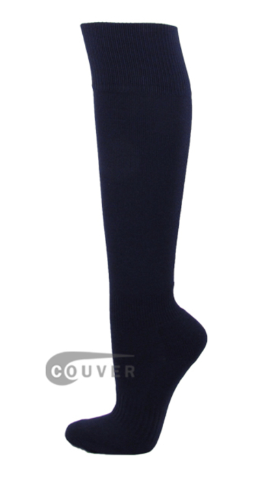 Navy Couver Plain Knee High Soccer Socks[3Pairs]
