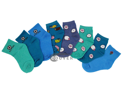 Couver Assorted Colors and Designs of Kid's Socks,[12 Pairs]