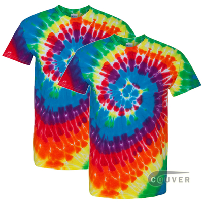 Tie-Dyed Short Sleeve T-Shirt 2 Pieces Set - Michelangelo Swirl