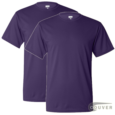 100% Poly Moisture Wicking T-Shirt - 2 Pieces Set(Purple)