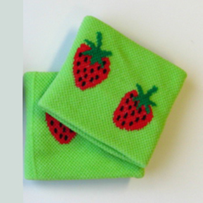Cute wristband bright lime green strawberry for girls children