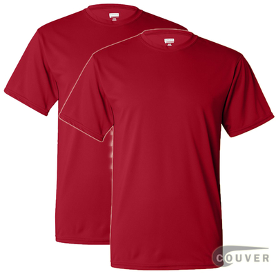 100% Poly Moisture Wicking T-Shirt - 2 Pieces Set(Red)