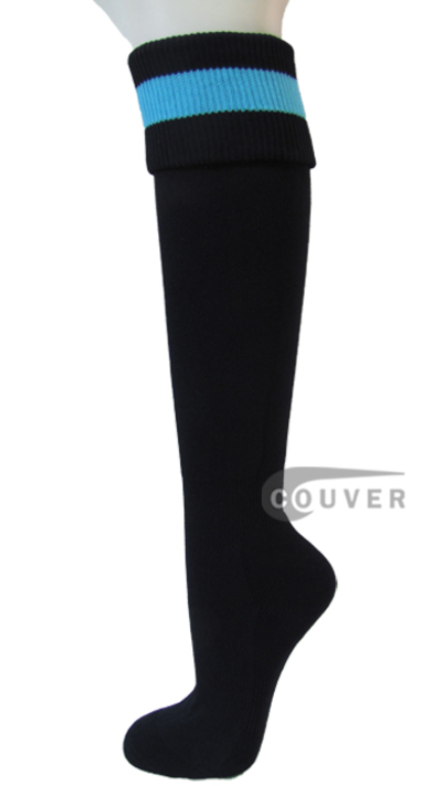 Black with Sky Blue Soccer Football Socks from Couver 3PAIRs