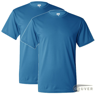100% Poly Moisture Wicking T-Shirt - 2 Pieces Set(Bright Blue)