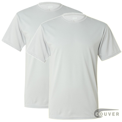 100% Poly Moisture Wicking T-Shirt - 2 Pieces Set(Light Grey)