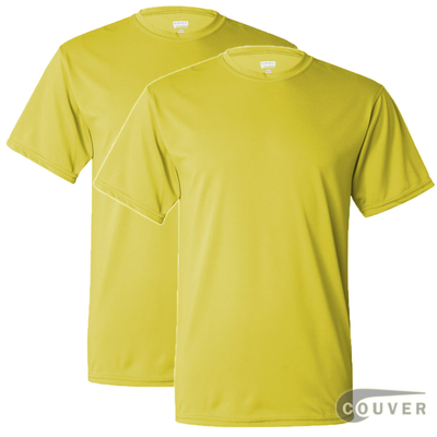 100% Poly Moisture Wicking T-Shirt - 2 Pieces Set(Bright Yellow)